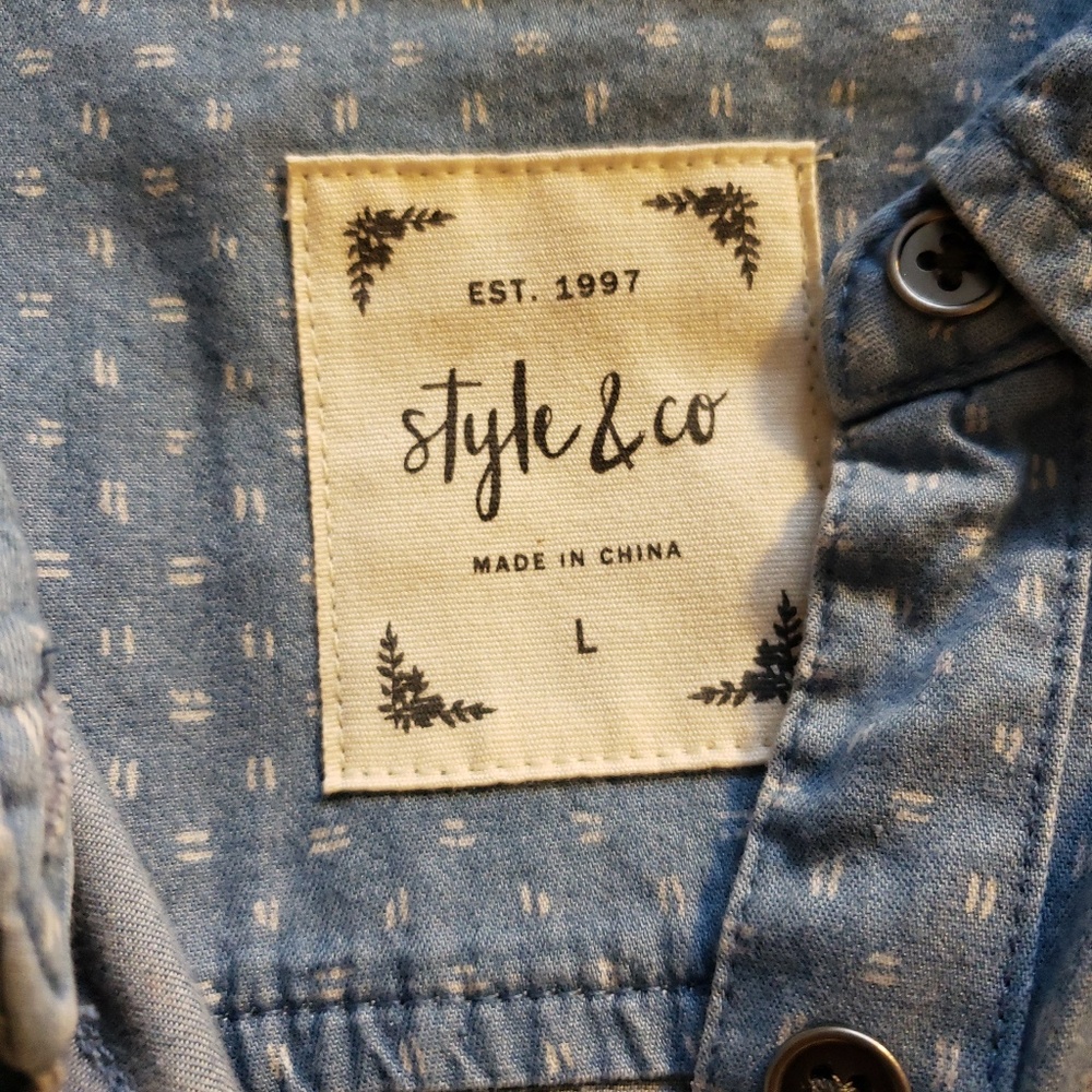 Style&Co◽Denim Button-Down - Picture 5 of 5